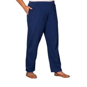 NEW ON THE PLUS SIDE cotton relaxed plus size pants in navy